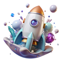 extraordinary abstract Space Capsule Splashdown Transparent Background with Water Entry professional png