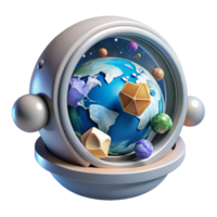 impressive rustic Space Capsule Window View Earth with Transparent Background professional png
