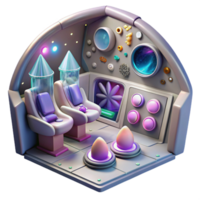 vibrant modern Spacecraft Interior Isolated with Control Panels genuine png