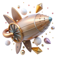 elegant traditional Steampunk Airship Propeller Top View Cutout detailed png