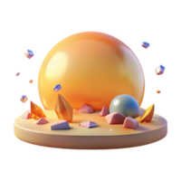 extraordinary abstract Sun Setting Over Horizon Isolated Element with Warm Colors detailed png