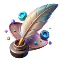 beautiful rustic Vintage Feather Quill Pen Side View Cutout Element professional png
