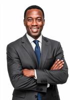 Group Business Professionals in Formal Suits with Arms Crosse photo