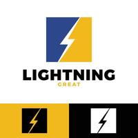 lightning thunderbolt icon logo design template vector