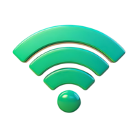 Green Wireless Signal Icon with Three Arcs and Dot png