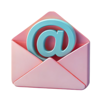 Email Icon Inside Open Envelope on Colorful Background png