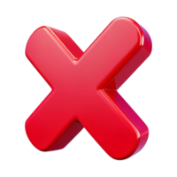 Glossy Red 3D Cross Shape Simple Design Symbol png
