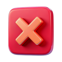 Red Square Button with Orange Cross Icon Design png