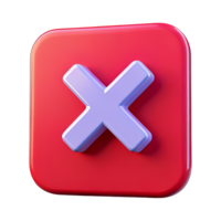 Red button with purple cross symbol for user interface png