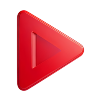 Bright Red Play Button Icon for Media Applications png