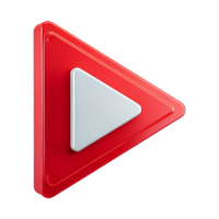 Bright Red Play Button on a White Background png