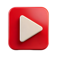 Red Play Button Icon for Streaming Platform png