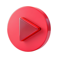 Glossy Red Play Button on White Background png