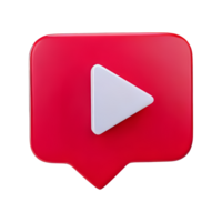 Red Play Button Icon with Speech Bubble Background png