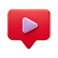 Red Notification Icon with Play Button Symbol png