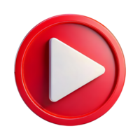 Red Play Button Symbol for Content Creation png