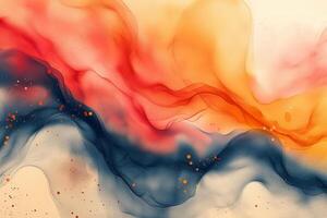 A vibrant abstract design featuring flowing waves of red, orange, and blue, creating a dynamic and captivating visual experience. photo
