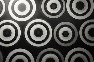 Abstract pattern featuring concentric circles in black, white, and gray tones. photo