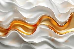 Abstract texture of flowing white and gold waves creating a luxurious feel. photo