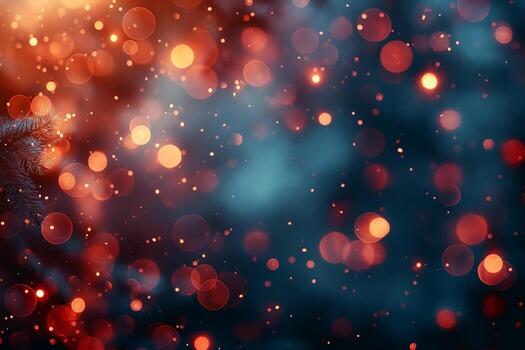 A vibrant abstract background featuring warm and cool bokeh lights, creating a festive atmosphere. photo