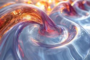 A dynamic swirl of colorful, translucent liquid creates a mesmerizing visual effect, conveying a sense of movement and fluidity. photo