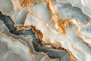 Close-up view of beautiful onyx stone with intricate patterns and warm tones. photo