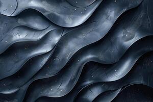 Abstract swirling blue textured patterns with a metallic finish, creating a sense of depth and movement. photo