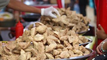 Selective focus of Indonesian Food, Bakso Goreng or Deep Fried Meat Balls. photo
