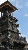 traditional balinese building architecture, balinese hinduism temple. photo