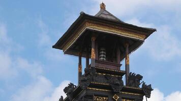 Traditional Balinese building architecture, Beautiful stone carvings in Balinese Hindu Temples. photo