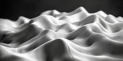 A serene undulating landscape of soft white curves, evoking tranquility and depth. photo
