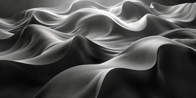 Abstract flowing fabric waves in shades of gray, creating a sense of movement and tranquility. photo