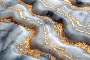Elegant marble texture with golden veins creating a luxurious and sophisticated look. photo