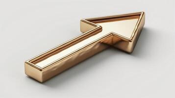 A gleaming gold arrow pointing upward, symbolizing progress and success. photo
