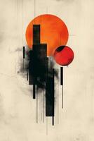 Abstract design featuring bold geometric shapes and vibrant colors. photo