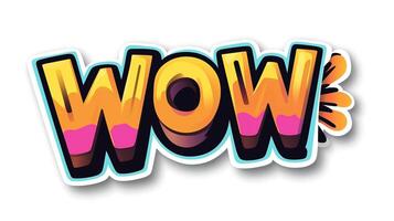 A vibrant and eye-catching graphic of the word 'WOW' in bold colors, perfect for adding excitement to any design. photo