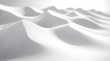 A serene landscape of white sand dunes, creating a calming and minimalistic atmosphere. photo