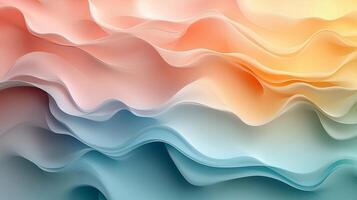 Fluid abstract waves in warm orange and cool blue tones create a tranquil and dynamic visual effect. photo