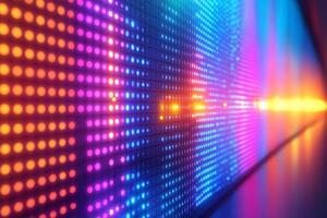 Vibrant abstract LED lights display showcasing a spectrum of colors. photo