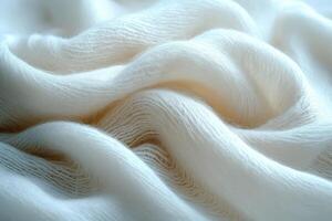 Soft, flowing, and delicate white fabric creating a calming and serene atmosphere. photo