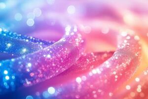 Colorful, glittery swirls create a dreamy, enchanting effect in a vibrant abstract design. photo