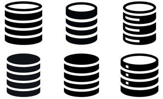 Database Icon Silhouettes vector