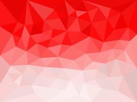 Abstract geometric background with a red to white gradient made of triangular polygonal shapes. Modern and vibrant low-poly design perfect for digital or graphic use. vector