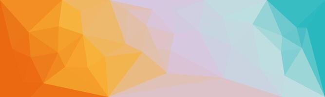 Colorful low-poly abstract background with vibrant orange, purple, and teal geometric shapes creating a modern, artistic design. vector