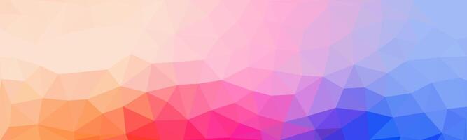 Colorful low-poly background with a gradient transition from warm orange and red tones to cool blue and violet shades. Modern, abstract, and vibrant geometric design. vector