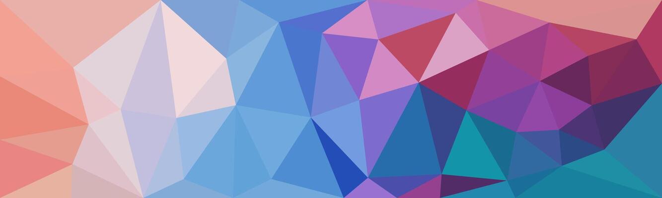Colorful low-poly abstract background featuring pastel pinks, blues, and purples. A geometric design with faceted shapes and a smooth, modern gradient effect.