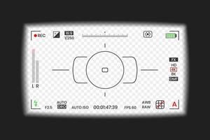 Camera viewfinder frame or photo frame recorder flat style design illustration. vector