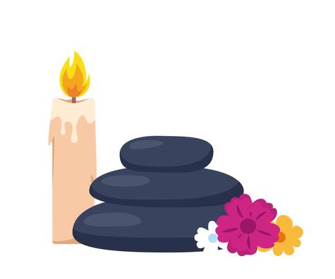 Stack of three black hot stones, spa salon accessory. Stack of round basalt stones for hot stone massage.