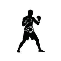 A silhouette of a man in boxing gear with ballet vector
