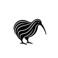 A black and white kiwi bird on a white background vector